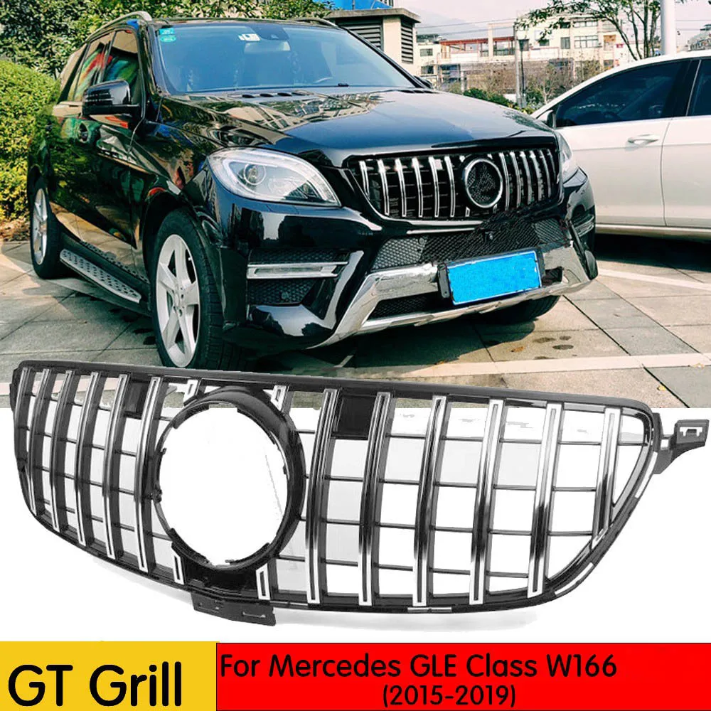 Gt R Grille For Mercedes Benz Gle Class W166 4matic Suv Chrome Front Racing Grill 2015 2019 Gle300 Gle320 Gle350 Racing Grills Aliexpress