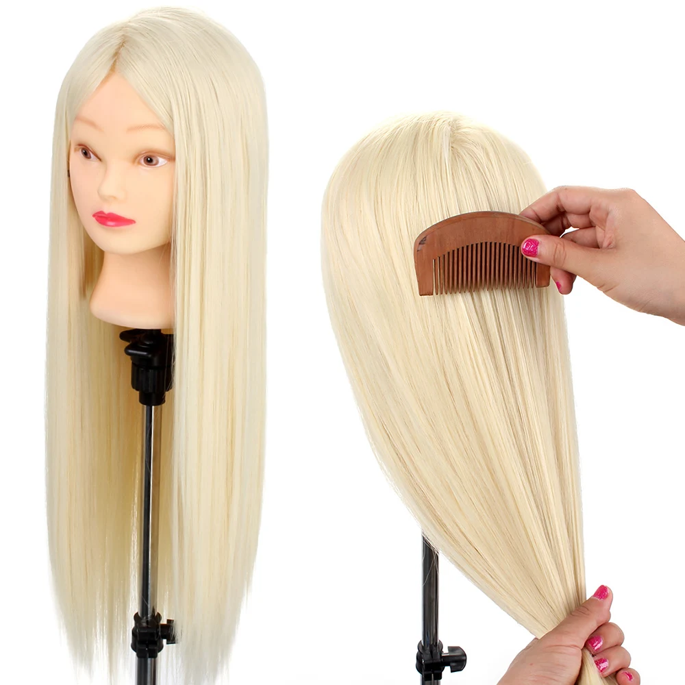 26" 65CM Hairdressing Wig Sets Practice Mannequin Head Hair Mannequin Head Salon Design Model Hairstyle Training Head+ Braid