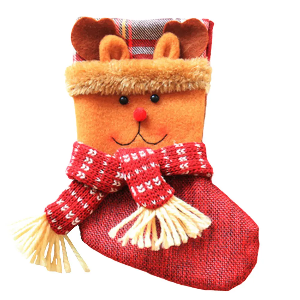 elk Подарочный мешок украшения Navidad вечерние принадлежности двери мини-носок дома Рождественская елка подвеска вешалка 3D - Цвет: elk