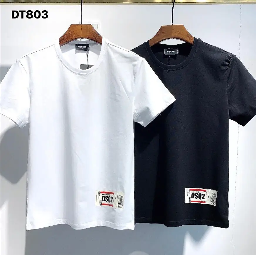 Футболка из DSQUARED2-Couple хлопка белая Аутентичная на лето 2021 простой стиль DT803 |
