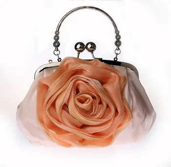 

Floral Ladies Clutch Bag Rose Clutch bags Women Hand made Luxury Evening Bags for Party Wedding black Bolsa Feminina WY161