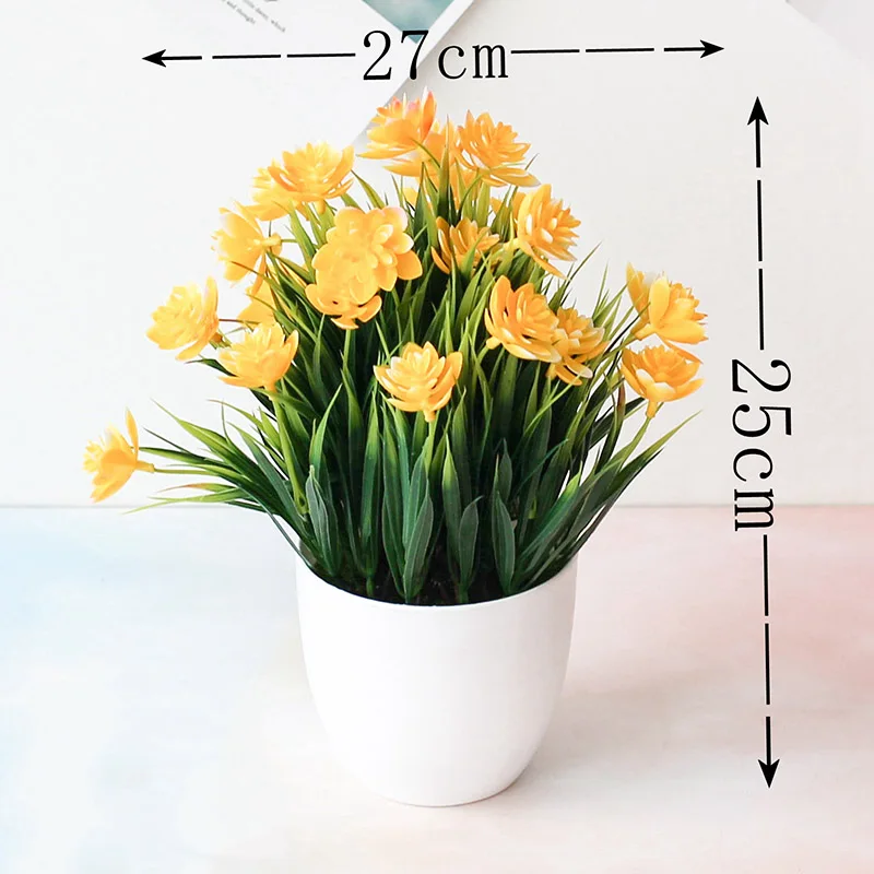 Home Office Garden Artificial Potted Flower Fake Bonsai Plant Decorations Gifts