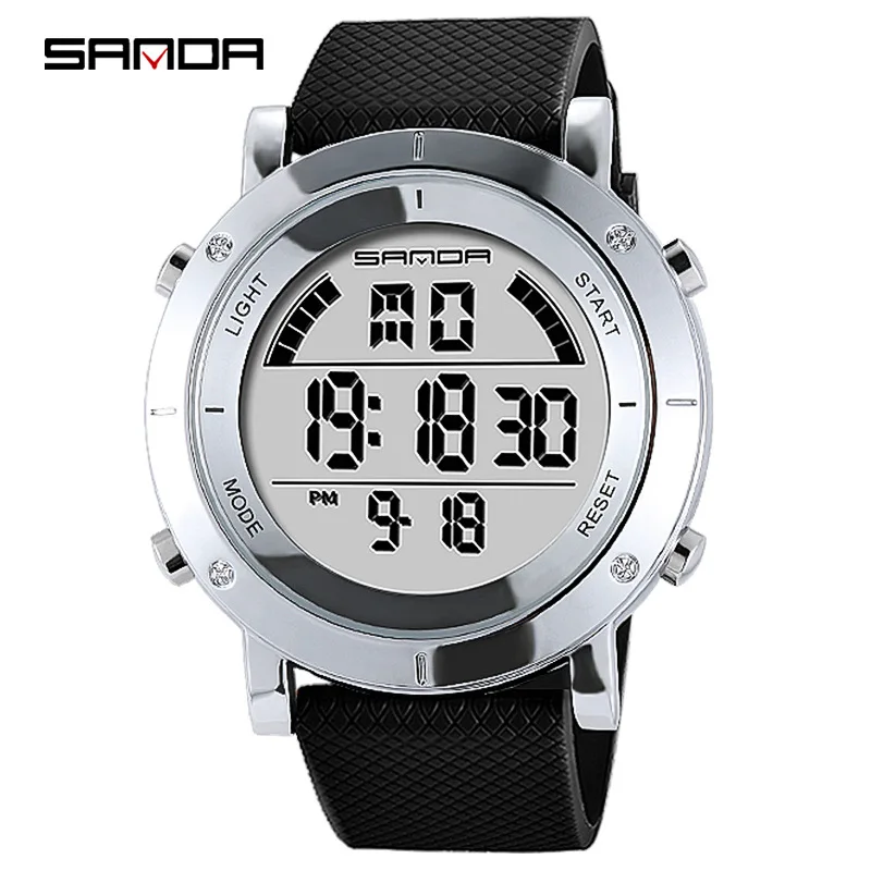 stainless steel case digital watch