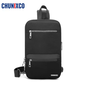 

CHUNIXCO Mens Expand CrossBody Chest Bags for 11 Inches IPAD Travel handbag for men short trip Messengers chest bag male