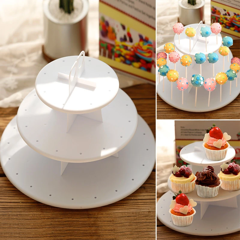 Presentoir A Gateaux Rond A 3 Niveaux De 42 Trous Support Pour Cupcakes Et Bonbons Decoration De Dessert Pour Mariage Fete D Anniversaire Evenements Aliexpress