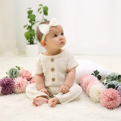 Solid Boy Romper for Babies Summer Short Sleeve Baby Girl Clothes for New Born 0 to 3 Cute Costume for Baby Jumpsuit