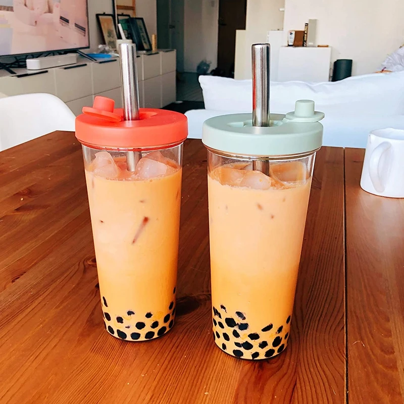 12x215mm Metal Straw 304 Stainless Steel Straws 8.5'' Reusable Drinking Straws for Bubble Tea Boba Smoothies Milkshakes