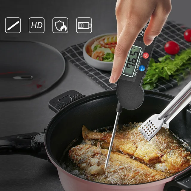 Digitális Konyhai Ételek Összecsukható Hőmérő Szonda Lcd Élelmiszer -Hőmérő A Tejeledelemhez Bbq Azonnali Olvasás - Image 2