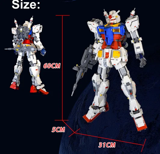 Горячая супер робот войны меха Классический gundam Модель 18K-RX78-2 1: 60 3500 шт фиксированный кронштейн строительный блок кирпичи рождественские игрушки