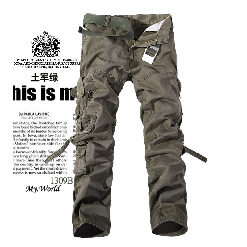 Cargo Pants Military Cargo Pants Men Casual Pants Men's Cargo Pants Casual Army Green Big Pockets Pant Military Overall Male Outdoors Long Trousers 28-42 Plus