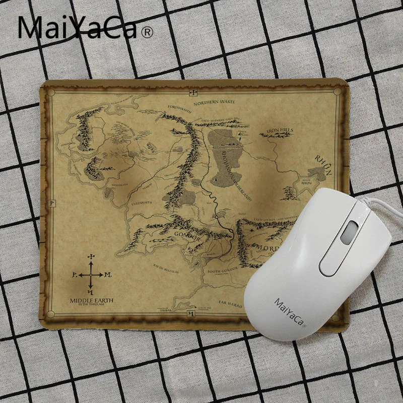 MaiYaCa Властелин колец карта Средиземья комфорта маленькая Мышь коврик для мыши DIY Роскошный Высококачественный протектор игровой коврик для мыши с изображением