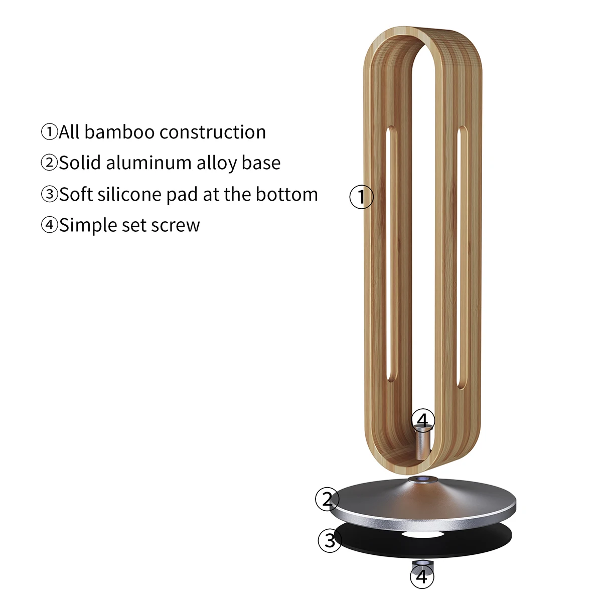 Suporte de Fone de Ouvido de Bambu Metal para Airpods Fones de Ouvido de Madeira Maciça Suporte Desktop Gaming Headset Rack Exibição Cabide Max - Image 2