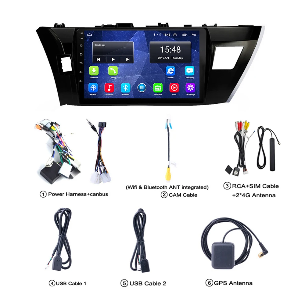 Для Toyota levin венчик Альтис- автомобильный DVD плеер gps навигации 4G всей сети Android 8,0 Радио BT/ТВ/WI-FI/USB/Carplay