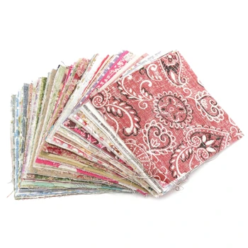 

New 100Pcs 10x10cm Square Floral Cotton Fabric Patchwork Cloth For DIY Craft Sewing