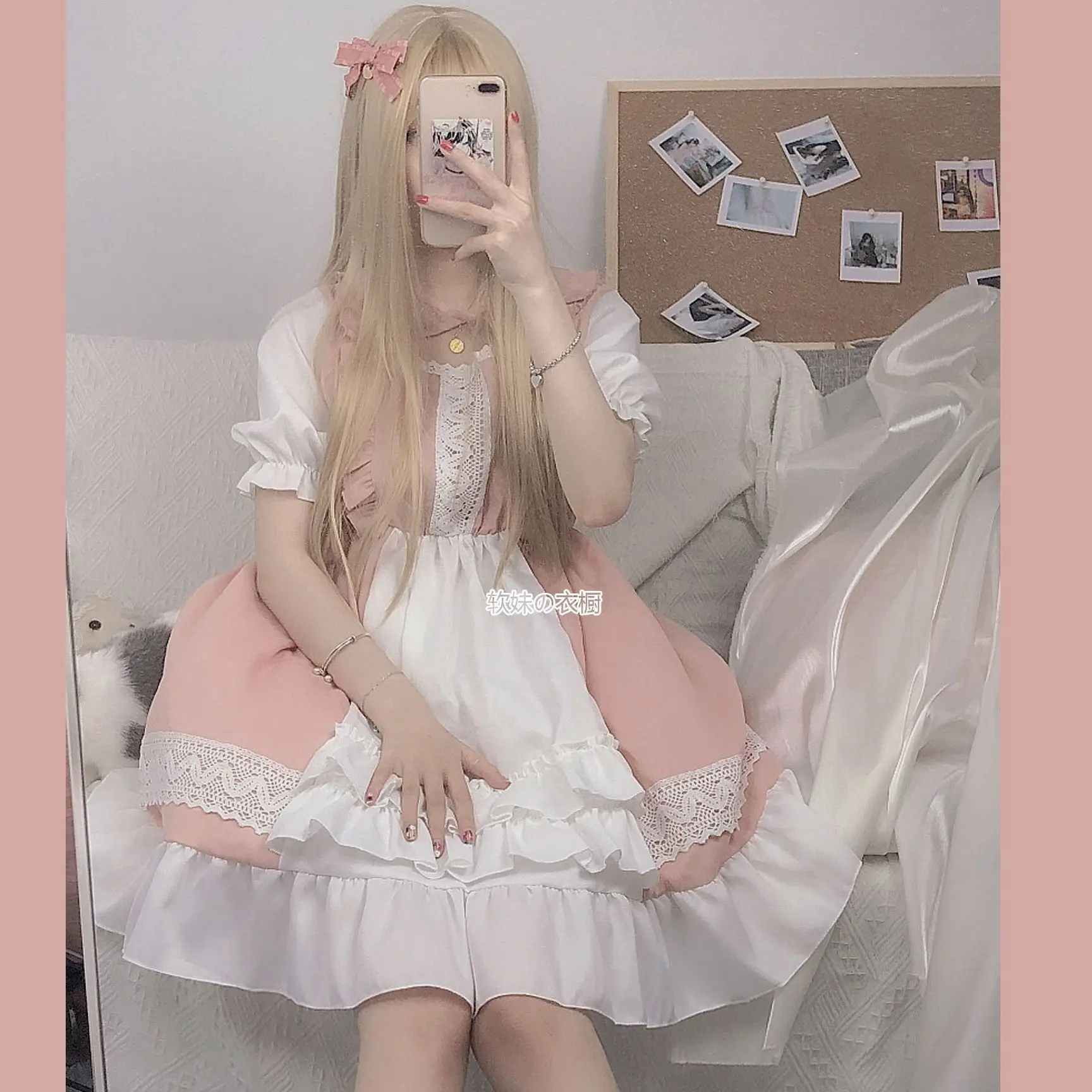 Платье Dark Girl Lolita женское в японском стиле милое винтавечерние ное кружевное