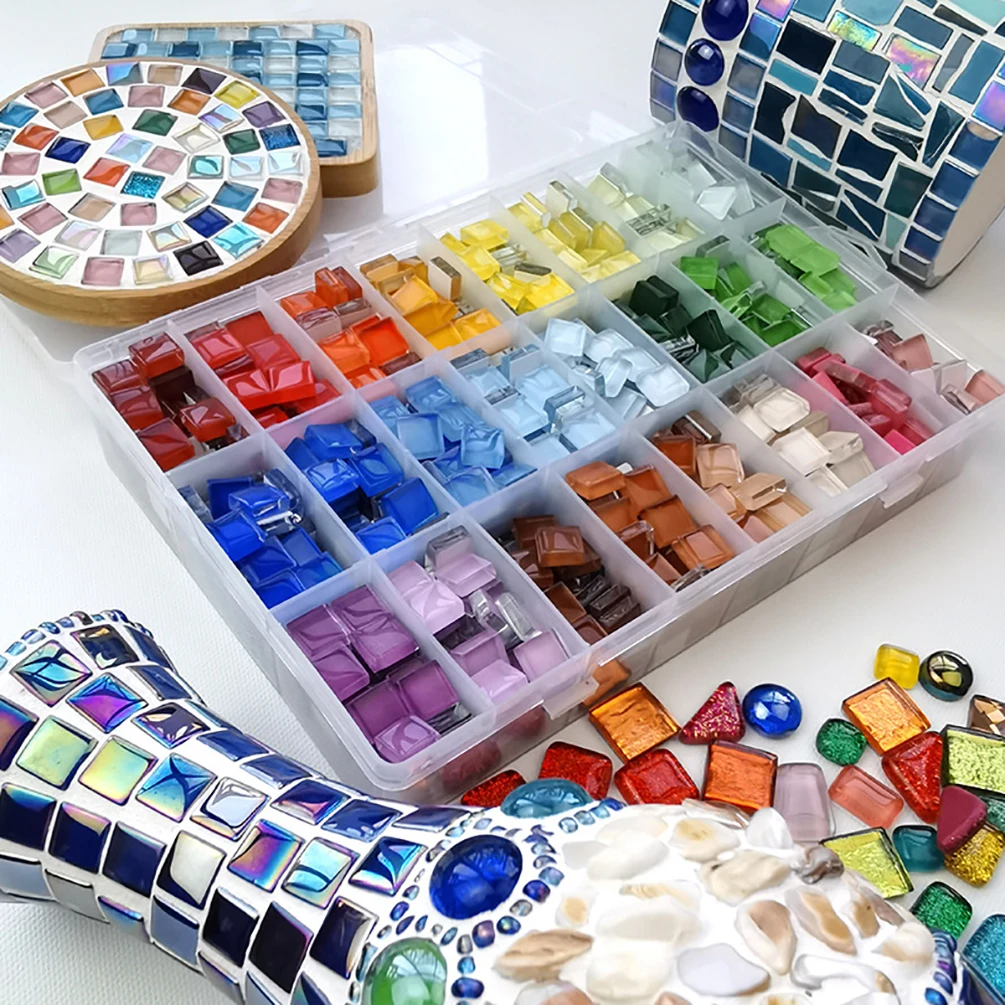100Pcs Jade Square Glass Mosaic Tiles For DIY Crafts Supplier Making Stone Home Decoration | Дом и сад