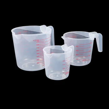 

250/500/1000ml High Quality Plastic Measuring Cup Clear Scale Show Transparent Mug Pour Spout 3sizes Measuring Device