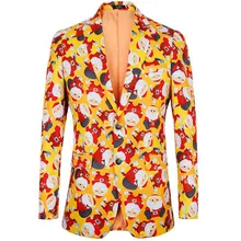 2009 костюм для досуга с принтом для мужчин, Санта-Клаус, милые узоры, желтый плоский воротник, нравственное культивирование, модный блокбастер