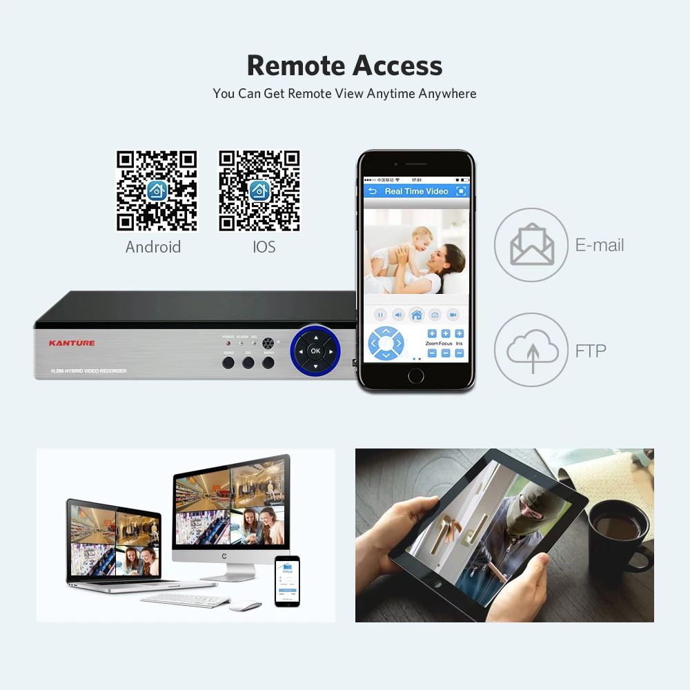 KANTURE h.265+ 8CH 4MP CCTV системы AHD 4MP безопасности Открытый водонепроницаемый День Ночь Камера 8ch комплект видеонаблюдения Wifi dvr