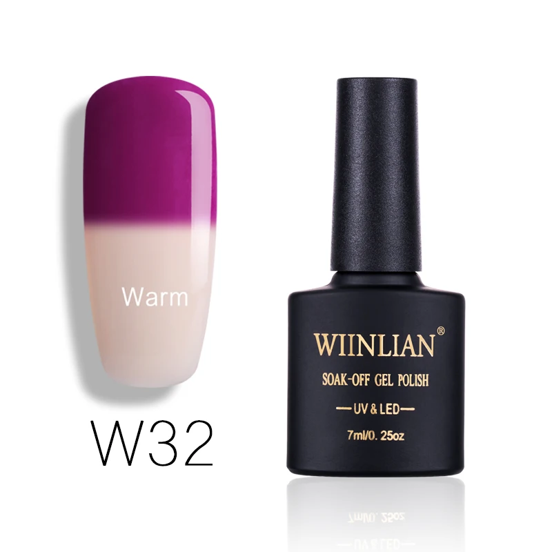 34 Color Thermal Nail Polish 7ml Temperature Color Changing Nail Gel Polish DIY Nail Art Varnish Profession Manicure Supplies - Цвет: B-W32