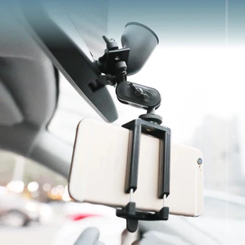 

Universal Adjustable Black Auto Car Rearview Mirror Extension Bracket Mobile Phone GPS Holder Modified Multi-function Bracket
