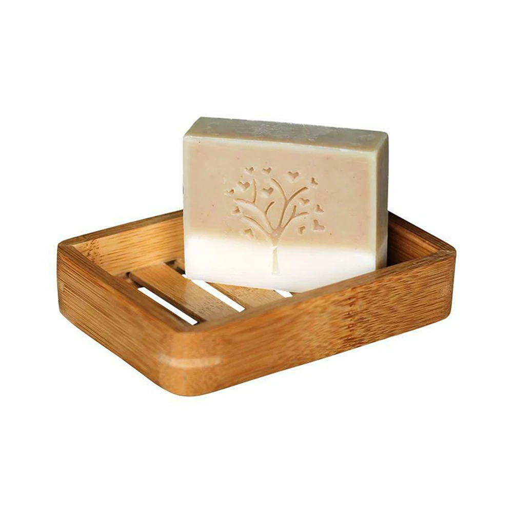 1Pcs Creative simple bamboo soap dishes Portable drainage soap box Bathroom soap box Japanese style bathroom soap box
