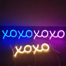 Led Neon Lights Xoxo Pattern Lights Lanterns Creative Wall Decoration Christmas Party Decoration