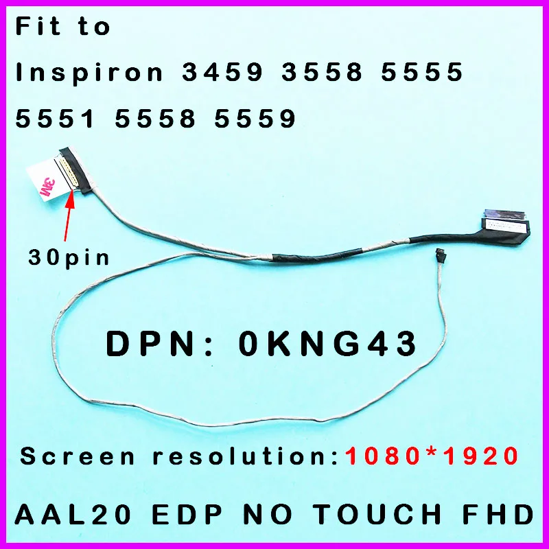 Новый ЖК кабель для Dell Inspiron 5551 5555 5558 5559 3558 3459 без сенсорного экрана HD видео EDP NT FHD