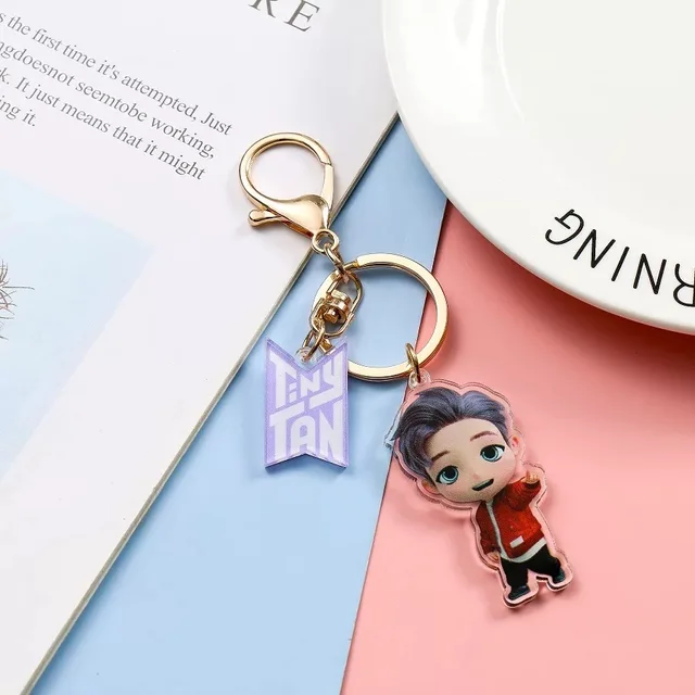 HQBTSCbulletproof youth group new cartoon acrylic keychain pendant with the same peripheral A5-RM