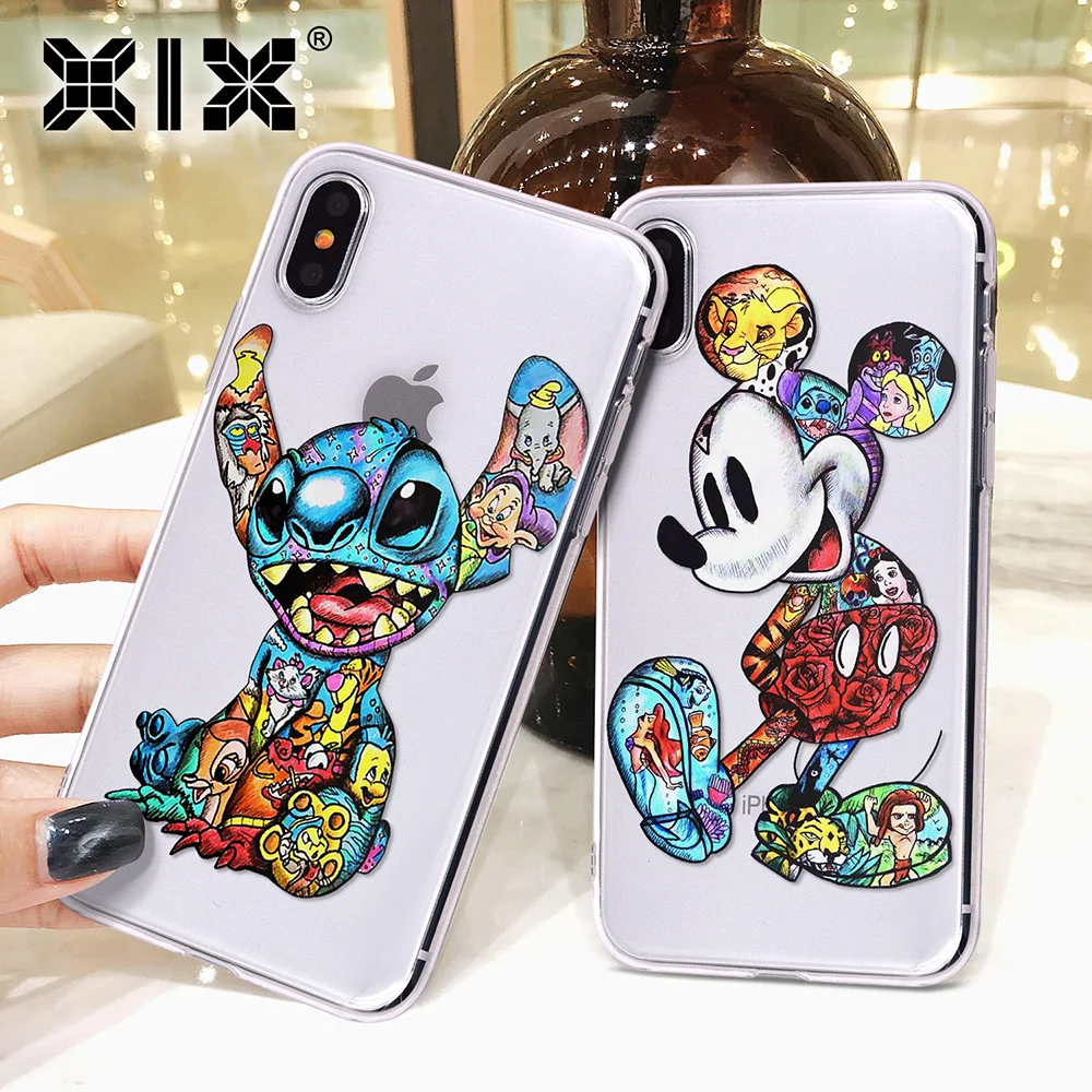 

XIX for Funda iPhone 11 Pro Case 5 5S 6 6S 7 8 Plus X XS Max Tattoo Cartoon for Cover iPhone 7 Case Soft TPU for iPhone XR Case