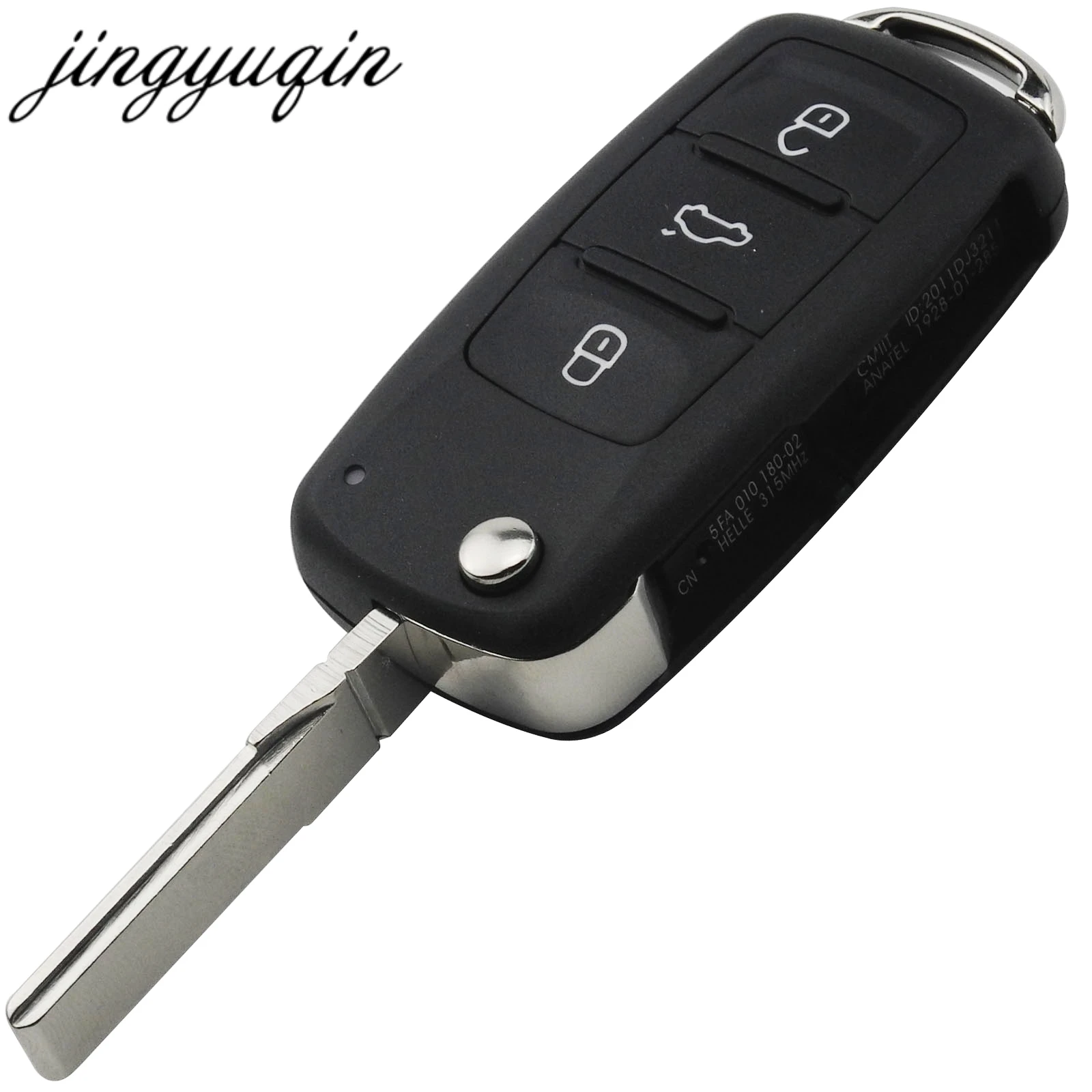 Jingyuqin, новинка, 3 кнопки, флип, Автомобильный ключ, оболочка, чехол для VW Golf MK6 Bora Polo Tiguan Touareg 202AD 202H 202Q Cut/Uncut Blade