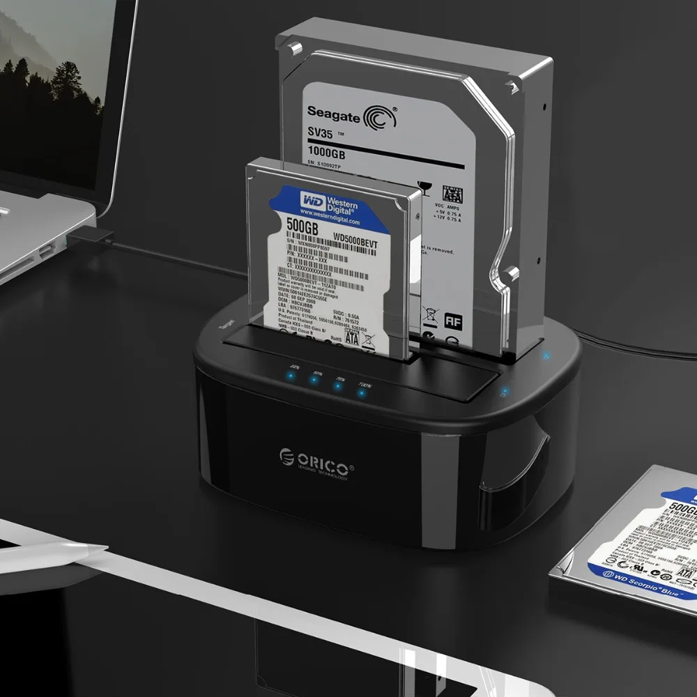 Док-станция ORICO Clone 2,5 3,5 Dual Bay SATA для USB 3,0 HDD корпус инструмент Бесплатный Дубликатор HDD чехол 24 ТБ для Windows Mac OS