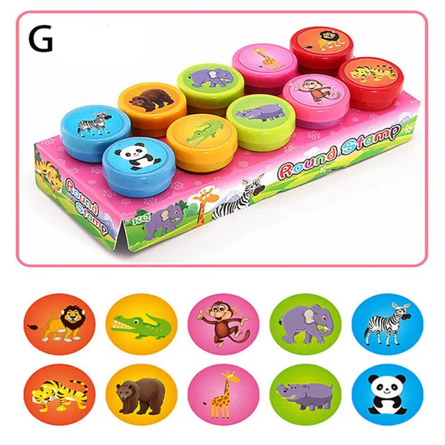 Cartoon Cute Animals Fruits Traffic Smile Kids Seal Set For Scrapbooking Stamper DIY Children  Kindergarten Reward Toys 5