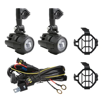 

New Arrival High Quality LED Auxiliary Fog Lights + Protector Cover + Wiring Harness For BMW R1200GS ADV