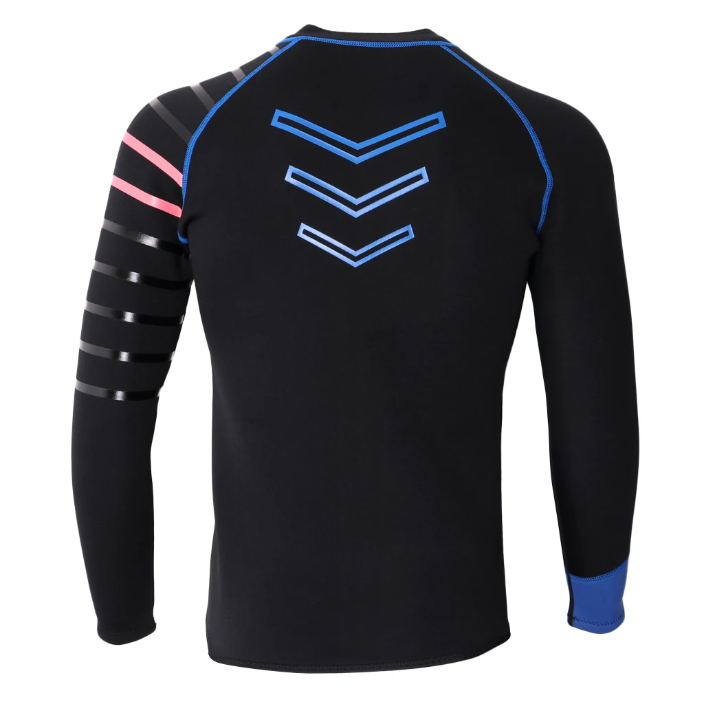 Premium Neoprene Men's 3mm Wetsuit Jacket Top Long Sleeve Front Zip Scuba Diving Wet Suit for Paddleboarding Kiteboarding