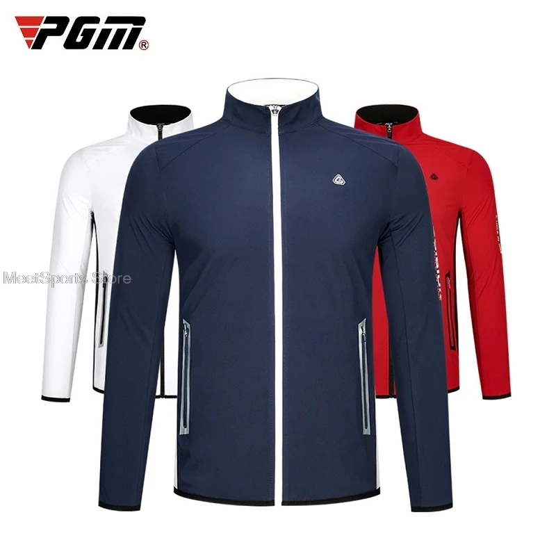 Pgm Waterproof Golf Jacket Men Autumn Spring Long Sleeve Blazer Jacket Man Fully Zipper Windproof Golf Windbreaker Sports Coats waterproof sunscreen jacket,men bomber jackets,men blazer jacket