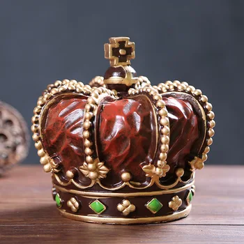 

European Style King Queen Royal Crown Resin Wedding Decoration House Decor Crafts Gift Emperor Furnishing Articles YWDY21