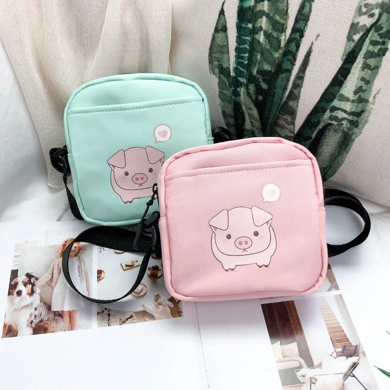 

NI WEI ER Cute Cartoon Pig Crossbody Bags For Women 2019 New Casual Style Waterproof Shoulder Messenger Bag Yellow Black Colors