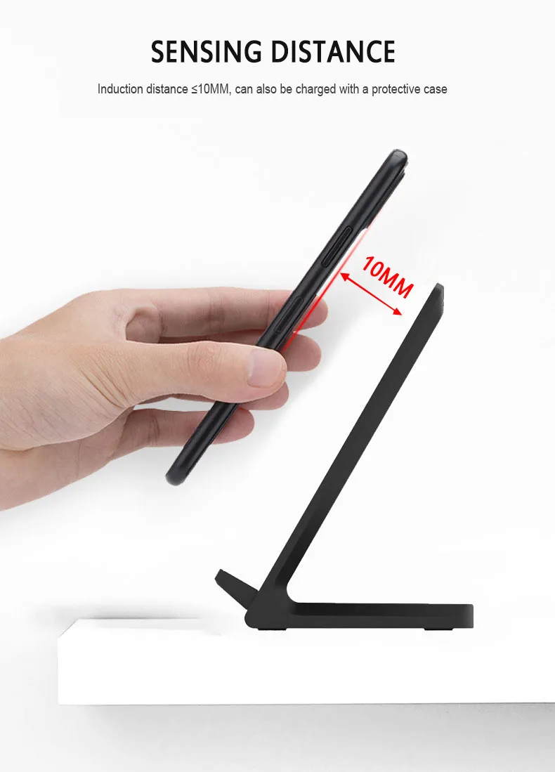 10W Qi Wireless Fast Charger Charging Stand Desktop Phone holder bracket SmartPhone Stander For Samsung S10 S9 iPhone XS 8