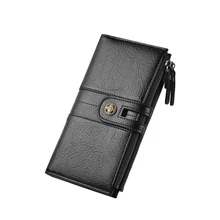 

2021 New Men's Wallet Pu Long Wallet Retro Hand Phone Bag Buckle Multi-card Bag Bag