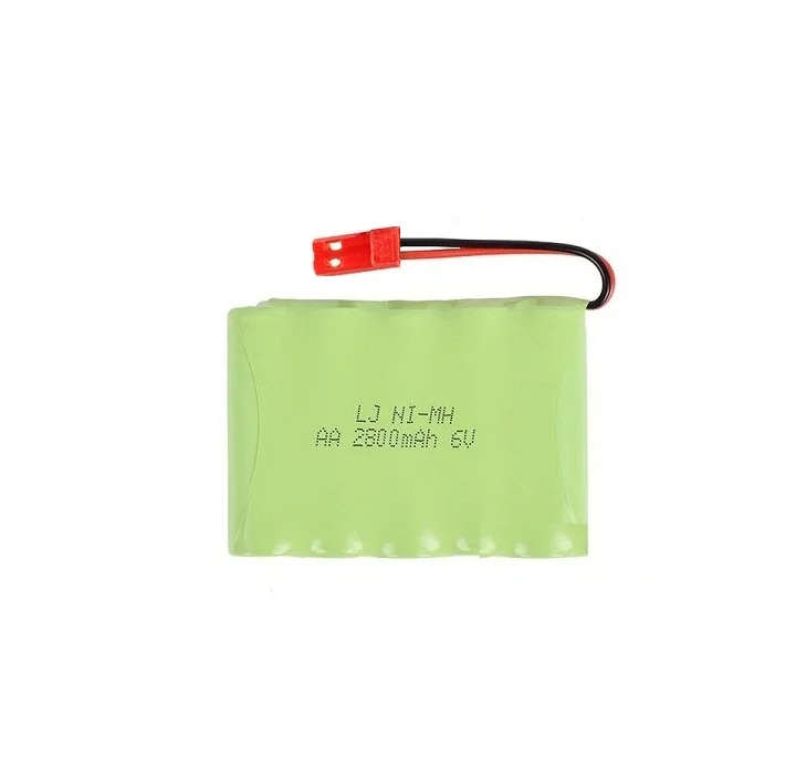 YUKALA 6V 2800mAh Ni-MH AA батарея с зарядным устройством для RC грузовиков/RC автомобилей/RC лодки/RC Танк SM/JST/пробка из Тамия 6 v 2800 mah - Цвет: Светло-зеленый