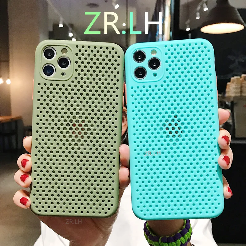 

Hollow Out Grid Case For iPhone 11 Pro Max X XR Soft Heat Dissipation Breathable Cover For iPhone 7 8 6 6S Plus X XS Max Case