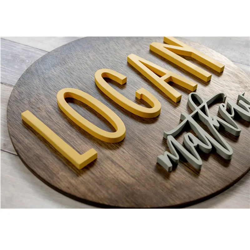 Простой деревянный знак имени ребенка индивидуальный Пол нейтральный декор для