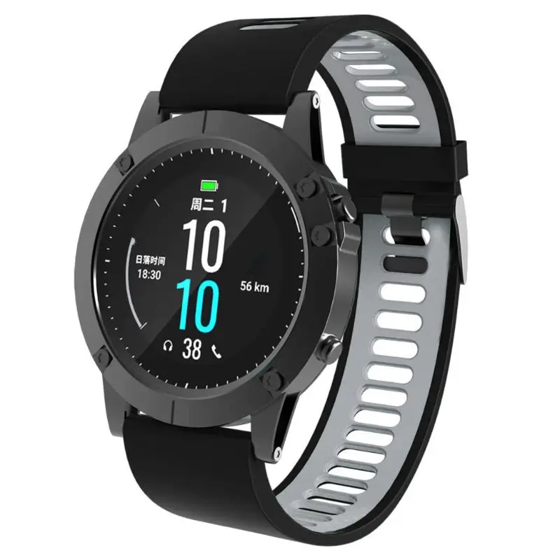 Silicone Wrist Strap Two-color Watch Band for Fenix5/5 Plus/Forerunner 935/945 for smart watch
