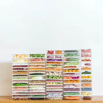 

1000ML Kitchen Transparent Sealed Fruit Food Storage Box Case With Lids Plastic Refrigerator Organizer Containers