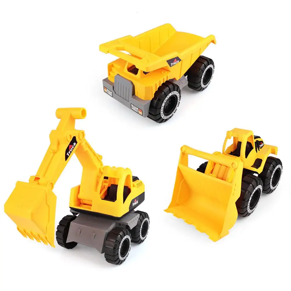 

Large Toy Trucks, Engineering Vehicle, Excavator, Sand Truck, Bulldozer, Friction Powered Push Toy Car for Kids