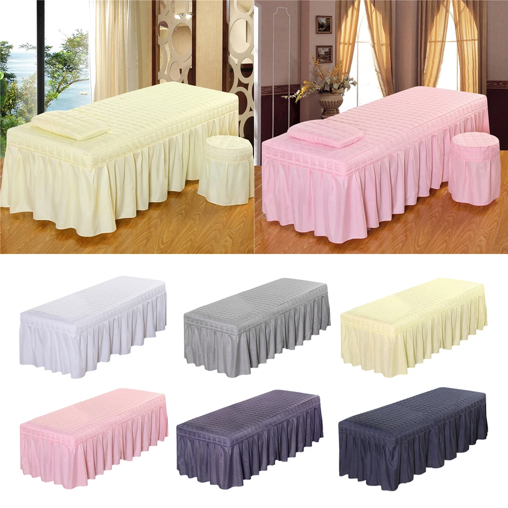 Beauty Massage Table Bed Valance Sheet With Face Hole For Beds In 180-190cm