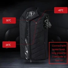 Удобный теплый жилет с электрическим подогревом и USB на спине, мужская хлопковая куртка без рукавов, зимний теплый жилет для улицы