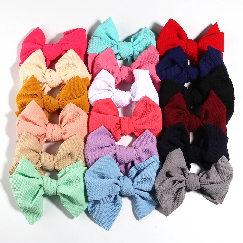 

5PCS 13CM 5.1" Fashion New Seersucker Waffle Hair Bows For Headbands Hair Boutique For Hairpins Hair Clips HeadWear Accessories