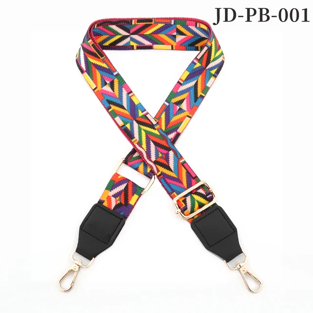Bag Parts Accessories Shoulder Strap  for Handbags Adjustable Bag strap leather Belt Wide Rainbow  Purse Strap for Bag Replaceme JD-PB-001-Black